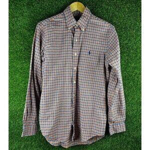 Polo Ralph Lauren Mens Small Check Long Sleeve Button Down Shirt